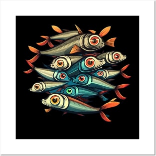 anchovies ocean Posters and Art